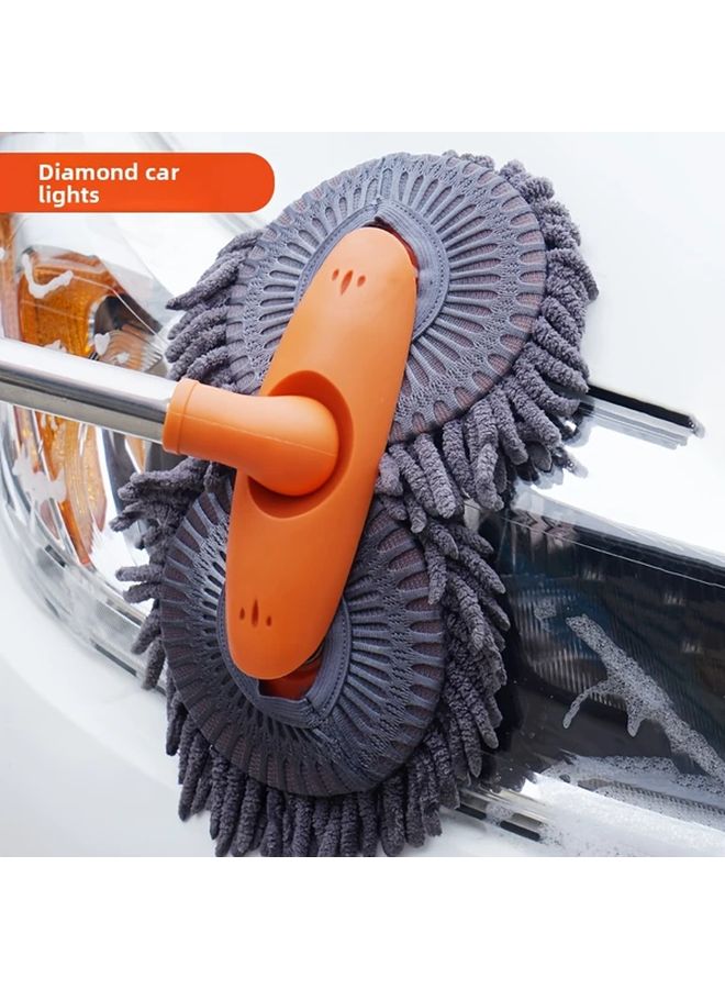Complete Car Wash Kit With Long Handle Double Brush Head Mitt Sponge Durable - Image 3